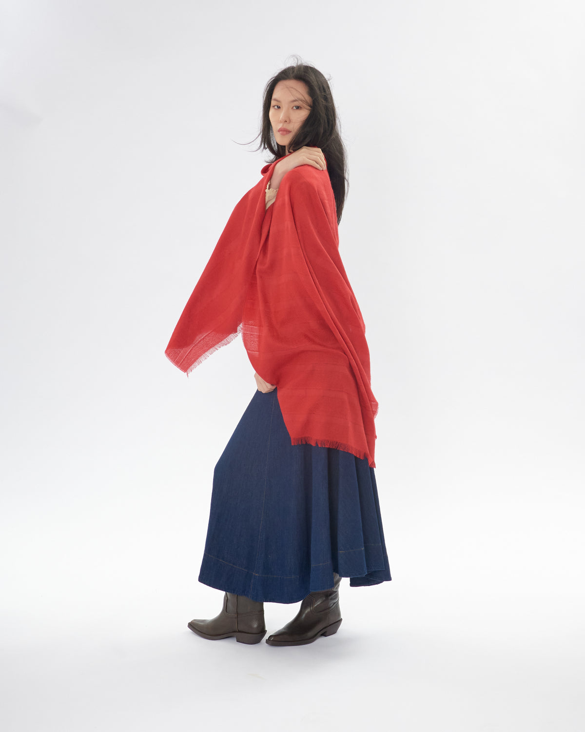 Puka Ch'ulla Royal Alpaca and Silk Shawl