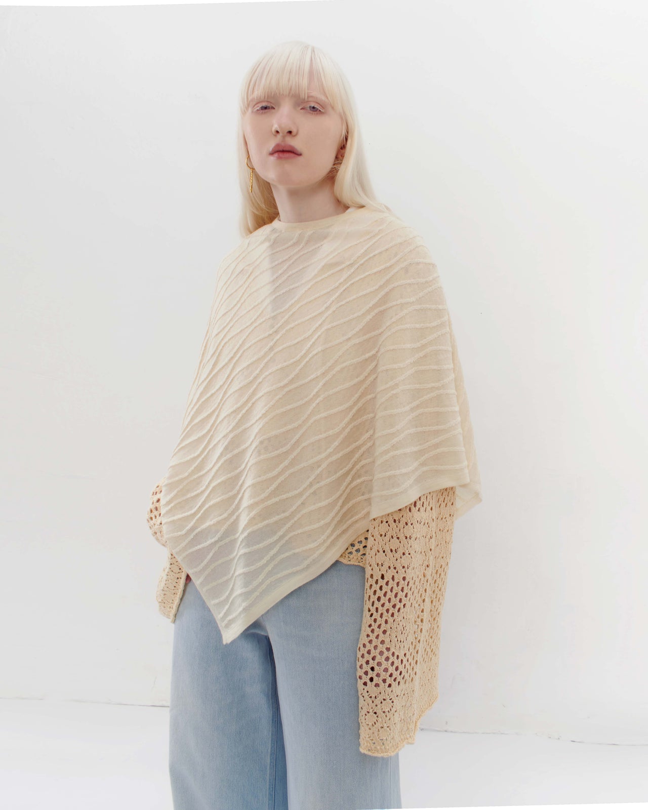 Sand Waves Silk and Baby Alpaca Poncho
